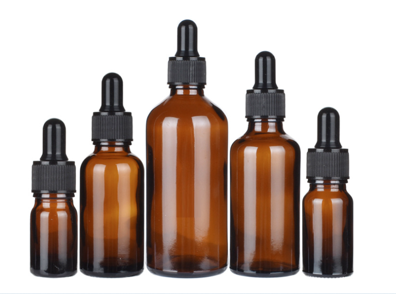 Promotion empty 5 10 15 20 30 50 100ml  amber glass  oil bottle with dropper dropper bottle with measurement markings