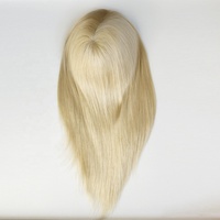 TP22INJ Lager 100% jungfräuliches unverarbeitetes menschliches Haar 7x9 Vollhaut basis Lady Toupet 0,08mm PU Injektion blonde Topper Perücken für Frauen
