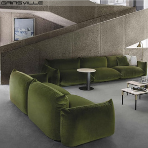 Sofás italianos relax, sofá seccional modular Abric de terciopelo de lujo contemporáneo, juego de sofá Marenco para sala de estar - Product Image 4