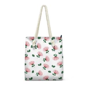 Dropship Print on Demand Lady Handbag Hawaiian Ohia Lehua Floral Beach <b>Tote</b> <b>Bag</b> Versatile Durable Rope Shopping <b>Bag</b> for Women 45 - Product Image 3