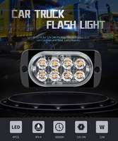Barre lumineuse de signalisation d'urgence DXZ I-BS-8LED OEM à 8 LED - montage en surface, lumière clignotante d'avertissement de danger, 12V-24V 24W, voitures/tout-terrain