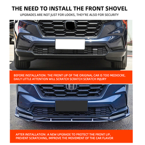Divisor de parachoques delantero de 3 piezas Spoiler Exterior para <span class=keywords><strong>Honda</strong></span> 2023CRV Pala delantera negra brillante - Product Image 5