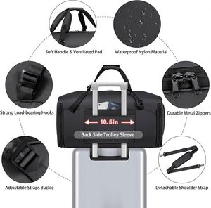 Free Sample Garment Bag <b>Carry</b> <b>on</b> Convertible Travel Duffel Bag with Shoe Pouch Weekender Bag for Women Men - Product Image 5