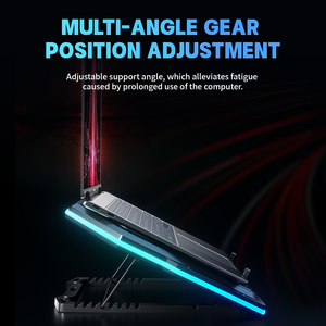 Enfriador para Portátil JUNGLELEOPARD D13, Base de Enfriamiento RGB Silenciosa con Ventilador, Soporte Ajustable para Portátiles de 13-21 Pulgadas - Product Image 6