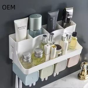 Porte-brosse à dents mural pour toilette domestique en gros Distributeur automatique de dentifrice en plastique - Product Image 4