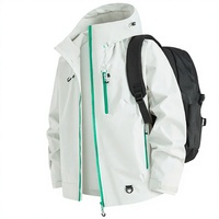 Veste imperméable à capuche pour homme, coupe-vent légère, pour randonnée, camping, voyage, veste cargo