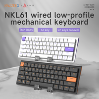 Clavier Mécanique AJAZZ NKL61 Ultra Mince 61 Touches avec Switchs Linéaires Rouges Filaire Hotswap Rétroéclairé RGB pour PC Portable Gamer