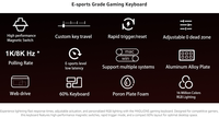 Clavier de jeu mécanique FGG MAD 68 HE RGB 60% filaire avec interrupteurs magnétiques PRO, 68 touches