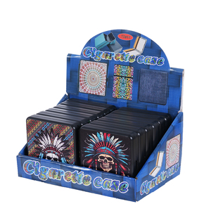 Usine en gros Super abordable peut être personnalisé Logo inventaire Super multi-motif 9.2*9.6*2CM étui à cigarettes en métal - Product Image 2