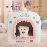 Lit pour chien détachable, lavable, en coton, confortable, portable, pour une utilisation toute l'année en extérieur, chaud, motif de dessin animé, accessoires pour chiens, chats et animaux de compagnie