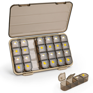 Boîte de rangement multifonctionnelle en plastique sans BPA GLosen avec 21 compartiments, boîte à pilules portable pour transporter les médicaments en extérieur. - Product Image 1