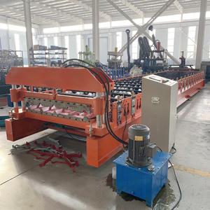 เครื่องอัดแผ่นกระเบื้องหลังคาโลหะชั้นเดียวเครื่องผลิตม้วนเย็นอัตโนมัติปั๊มมอเตอร์สำหรับผนังหลังคา - Product Image 2