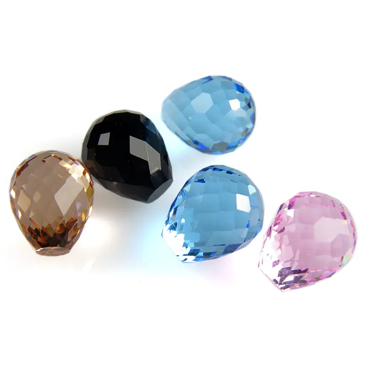 Faceted Drops Teardrop Form Checker Schnitt synthetischer Wassertropfen Farbe Glas Perlen Steine