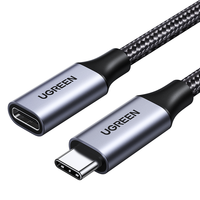 UGREEN US372 USB C Verlängerung kabel 1.5FT USB C 3.2 Extender Nylon Geflochtenes Typ C Stecker-Buchse-Kabel