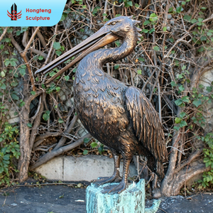 Statue d'art en bronze pour jardin de villa extérieure, entièrement personnalisée en usine, sculpture en bronze anti-rouille de chèvre-castor, héron, <span class=keywords><strong>grue</strong></span>, animaux et oiseaux. - Product Image 4