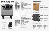 Station d'alimentation portable 5000W 5376Wh avec prise standard AU, générateur solaire 230V 50Hz LiFePO4 UPS avec panneau solaire 800W OEM ODM