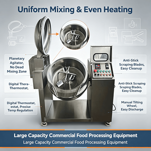 Large Capacity Industrial Food Processing Machine Beef <strong>Paste</strong> <strong>Rendang</strong> Cooking Electric Oil Cooking Mixer - Product Image 4