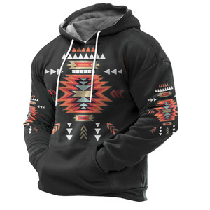 Sudadera con capucha de alta calidad para hombre 2025, suéter de ganchillo azteca Navajo Vintage grueso de felpa para otoño e invierno, llegadas al por mayor - Product Image 2