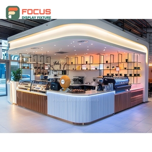 ตู้โชว์กาแฟแบบรวมในตัว หน้ากระจกสูง สำหรับผลิตภัณฑ์เบเกอรี่ สีขาวด้าน ตู้คาเฟ่ - Product Image 5