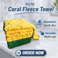 Serviettes en microfibre corail de haute qualité 800 GSM, séchage rapide, absorbantes, épaisses et moelleuses pour le detailing automobile, serviette de voiture personnalisée