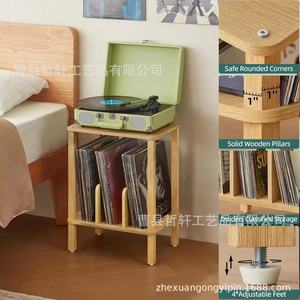 Wooden <b>Record</b> Shelf 2 Tier Storage For Vinyl Cd Dvd Magazine <b>Rack</b> - Product Image 3