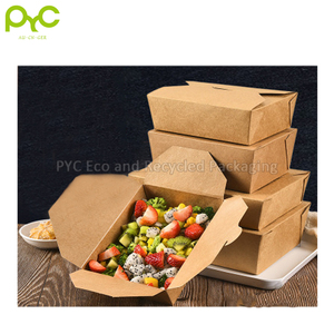 Caja de embalaje de papel Kraft personalizada, venta al por mayor, cajas desechables de comida rápida - Product Image 3