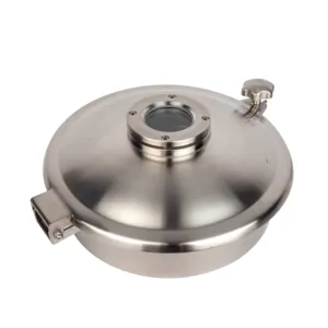 Sanitary SS304 SS316L Stainless Steel Round no Pressure Manhole Cover With Sight Glass