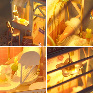 Regalo per Dropshipping Regali Creativi Capanne 3D Negozi di Cibo e Giochi Simpatici Giocattoli Fai-Da-Te Assemblabili a Mano per <span class=keywords><strong>Bambini</strong></span> Ornamenti da Scrivania - Product Image 4