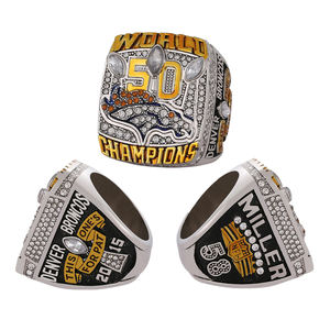แหวนแชมป์เดนเวอร์ บรอนโกส์ ปี 2015 แหวนเครื่องประดับแฟชั่นกีฬาคุณภาพสูง แหวนที่ระลึกความทรงจำอันล้ำค่าของแฟนๆ - Product Image 2