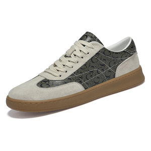 Chaussures de skate pour hommes, baskets en <span class=keywords><strong>cuir</strong></span> <span class=keywords><strong>basses</strong></span> à lacets, style rétro, faites à la main, avec semelle épaisse compensée - Product Image 2