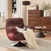 Fauteuil pivotant design avec structure métallique, une place, mobilier de luxe pour hôtel, appartement, salon, fauteuil d'appoint confortable