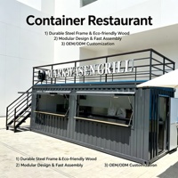 Restaurant modulaire en conteneur maritime avec équipement de cuisine complet, restaurant préfabriqué en conteneur, prêt à l'emploi