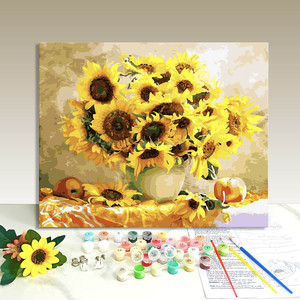 New Design Home Decoration Art Diy Oil Painting Sunflower Paint by Numbers for Home Living Room Wall Art Paint by Numbers - Product Image 1