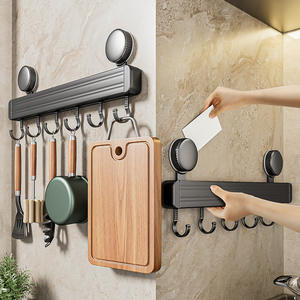 Optima Porte-manteau mural en aluminium à ventouse, organisateur de rangement gain de place pour salle de bain, cuisine, arrière de porte - Product Image 3