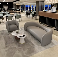 Ensemble de meubles de salon luxueux-Canapé incurvé avec fauteuils pour bureau et hôtel