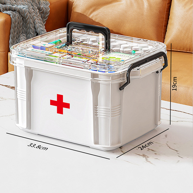 Medicine Storage Box Storage Box Household Medicine Cabinet Large Capacity Emergency Medical Kit