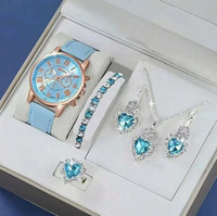 Ensemble de bijoux de luxe Resoul avec collier en strass, boucles d'oreilles pendantes, bagues tendance, bracelet tennis, montre et coffret cadeau pour femmes