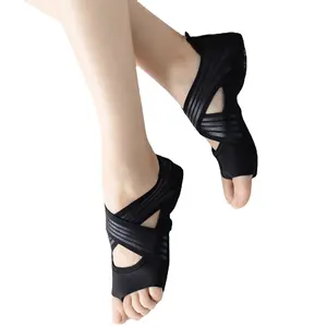 Individuelle Kunstleder-Yoga-Schuhe Nylon Aerial-Pilates-Schuhe Fünfzehe Training bedruckte kurze Socken