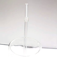Paille à boire incurvée en verre borosilicate réutilisable, design incurvé coloré avec texture de joint en spirale pour les boissons