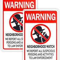Panneau de surveillance de quartier haute visibilité en métal pour la prévention des crimes résidentiels – Panneau publicitaire