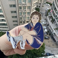 Épingles en métal personnalisées Emblème Chromage Dégradé Perle Diamant Anime Mignon Épingles en émail souple dur Badges personnalisés Épinglettes avec logo