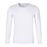 T-shirt da uomo a manica lunga da uomo in tinta unita con logo OEM in tinta unita