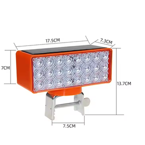 <span class=keywords><strong>Site</strong></span> Feux d'avertissement rouges et bleus Feux de circulation à LED de route Feux clignotants solaires - Product Image 4