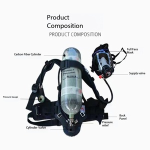 Feuerwehr-Sicherheits-Atemschutzgerät Kohlefaser SCBA (Selbstversorgendes Atemschutzgerät) Druckluft-Atemschutzgerät - Product Image 4