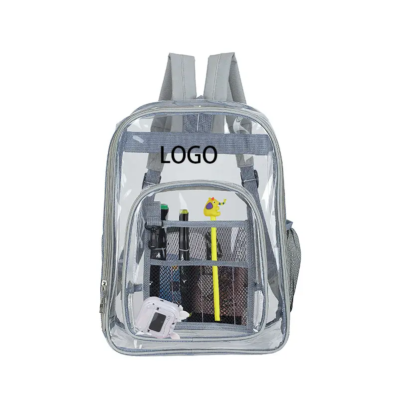 2023 Factory Wholesale High Quality Custom Logo Youth PVC Transparent Travel Sports clear Backpack School Bag Backpack