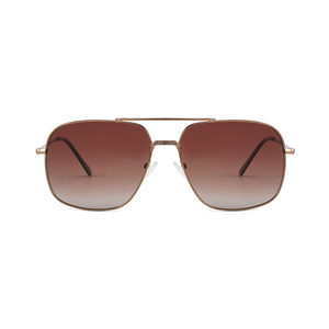 Lunettes de soleil polarisées carrées à double pont, monture métallique, protection UV400, en stock, logo personnalisé - Product Image 4