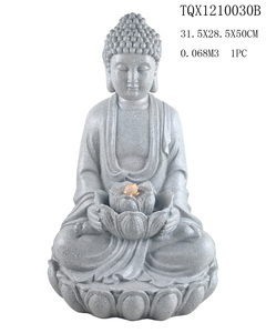 <span class=keywords><strong>Grande</strong></span> <span class=keywords><strong>Fontaine</strong></span> de Jardin Extérieure avec Statue de <span class=keywords><strong>Bouddha</strong></span> et Réservoir Flottant, Design en Résine Faite à la Main et Étanche - Product Image 3