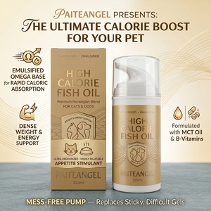 Aceite de Pescado Emulsionado de Alta Caloría para Mascotas, <span class=keywords><strong>Gotas</strong></span> Líquidas para Perros y Gatos, Suplemento para Aumentar Peso y Energía, Marca Privada OEM - Product Image 1