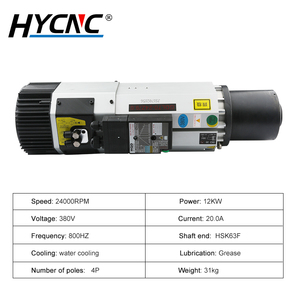 12KW <span class=keywords><strong>ATC</strong></span> <span class=keywords><strong>CNC</strong></span> <span class=keywords><strong>Router</strong></span> trục chính hqd 24000rpm làm mát bằng không khí hsk63f khắc công cụ - Product Image 2