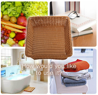 Panier de boulangerie en rotin PP tressé à la main, écologique et imperméable, style tendance, ensemble de plateaux de présentation pour fruits et aliments